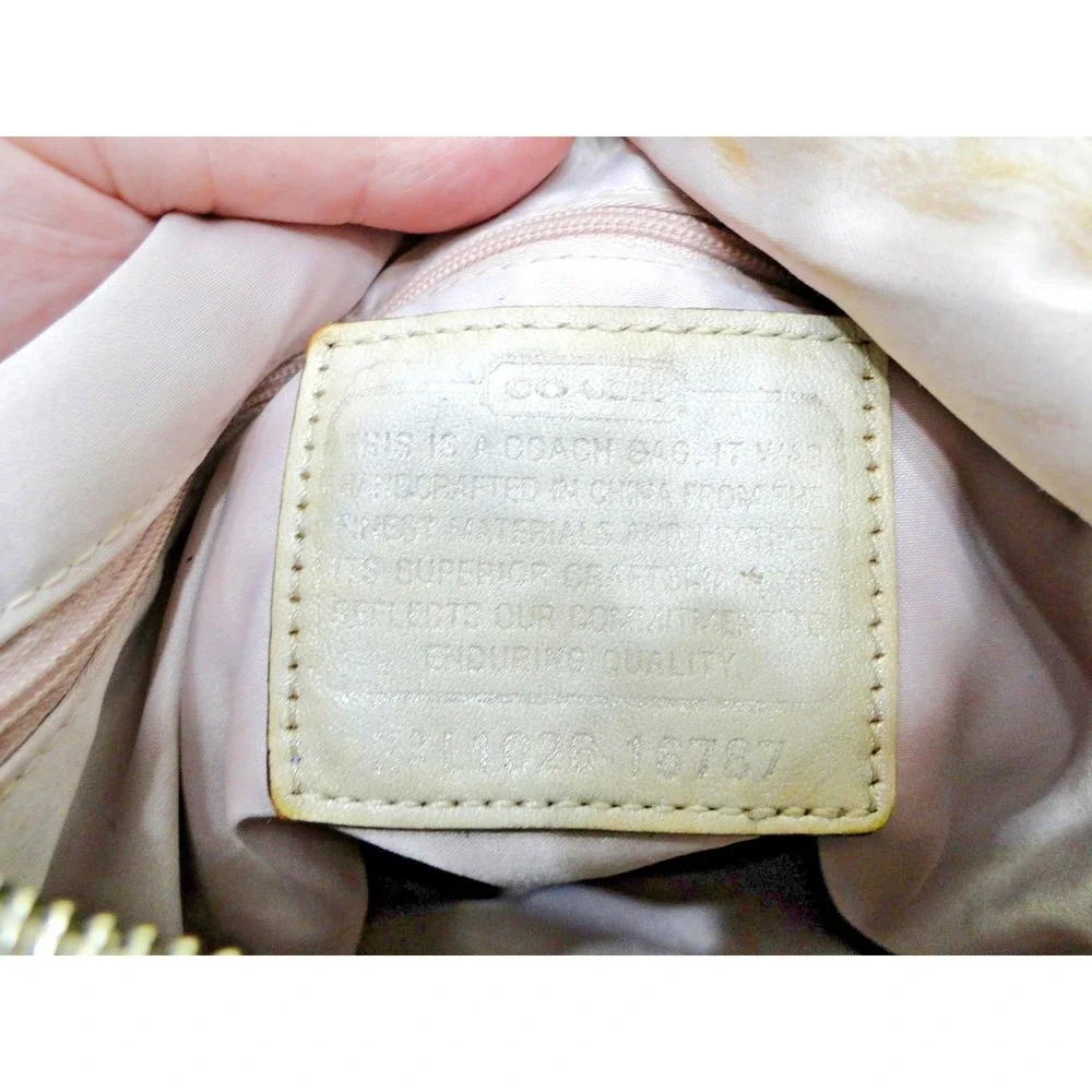 Vintage Coach Kristin‎ Champagne/Pearl Leather Hobo Shoulder bag Purse